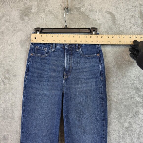 Old Navy Jeans Womens 0 Blue High Rise Flare Leg Stretch Denim Medium Wash Anza - Picture 2 of 12